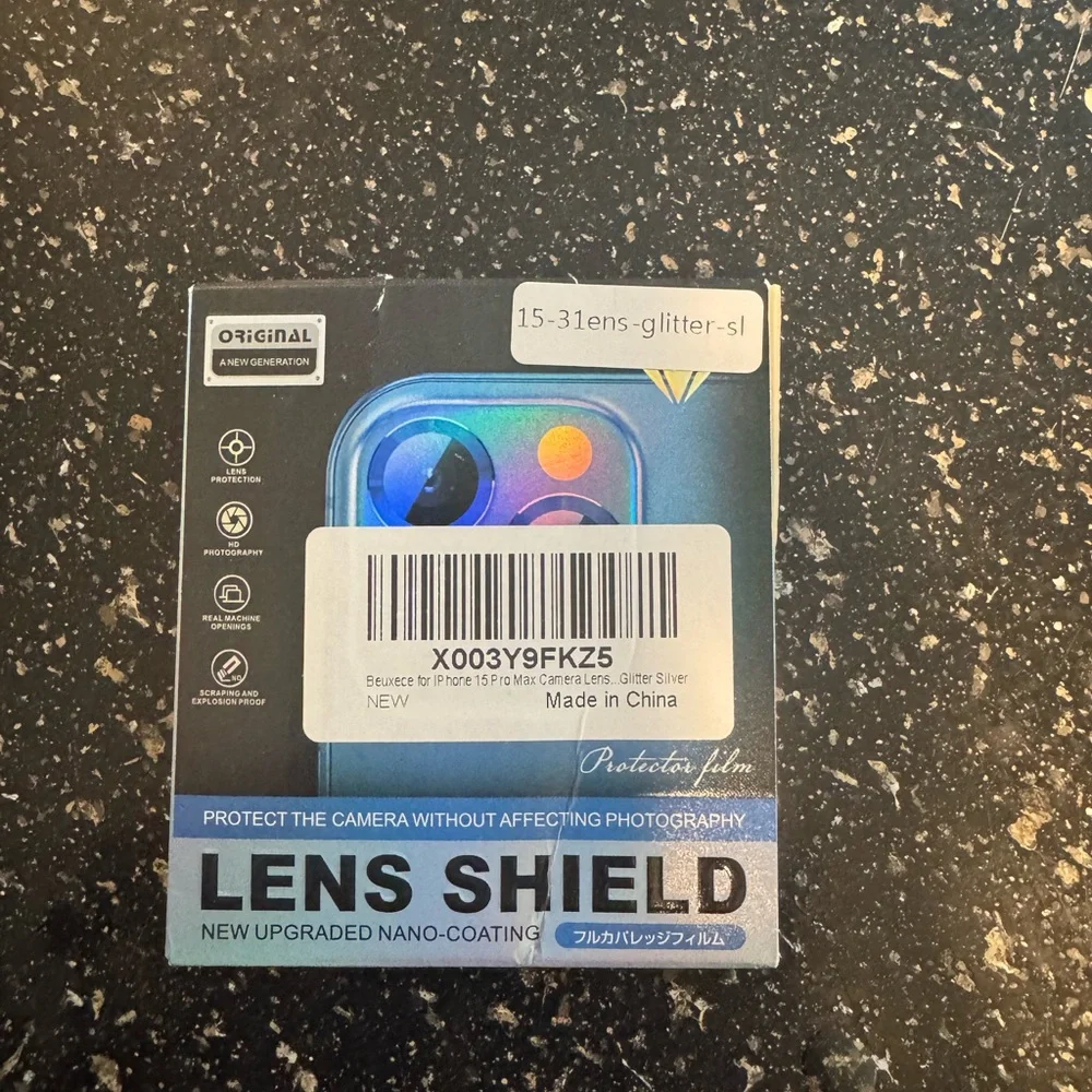 Glitter Lens Shield for iPhone 15 pro max